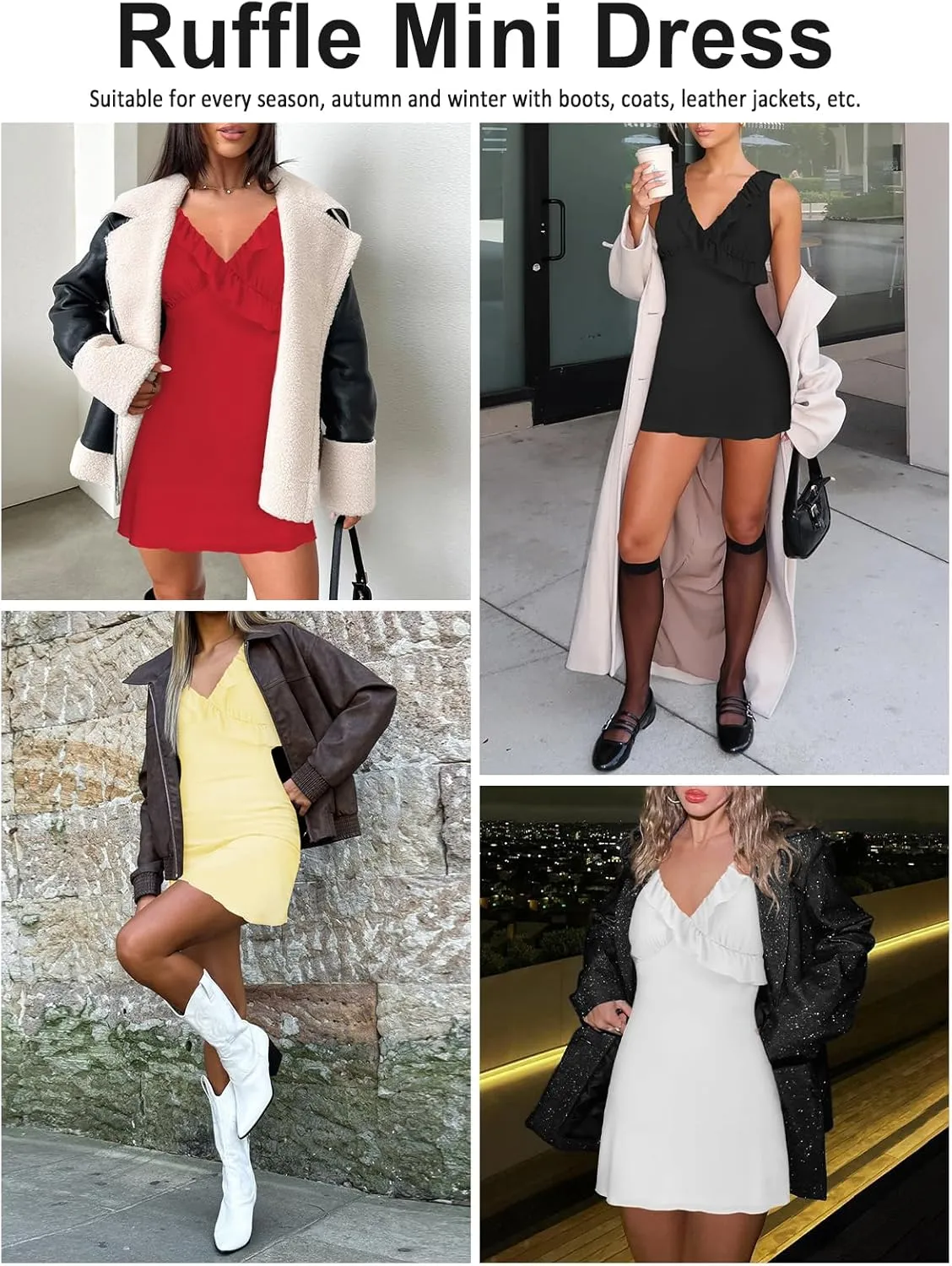 Women's Sexy V Neck Sleeveless Backless Ruffles Dress for Women Elegant Mesh Party Fitted Cocktail Mini Dresses