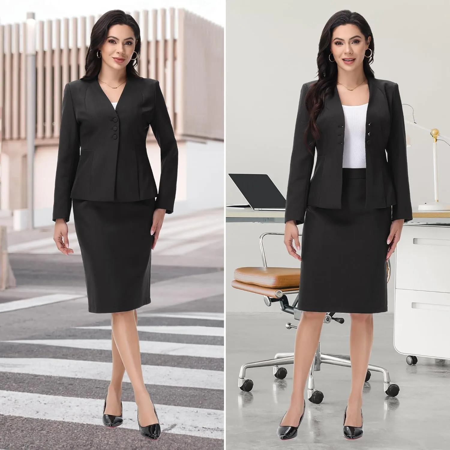 Women's Skirt Suit 2 Piece Set Business Office Suits for Women Dressy Professional Outfits