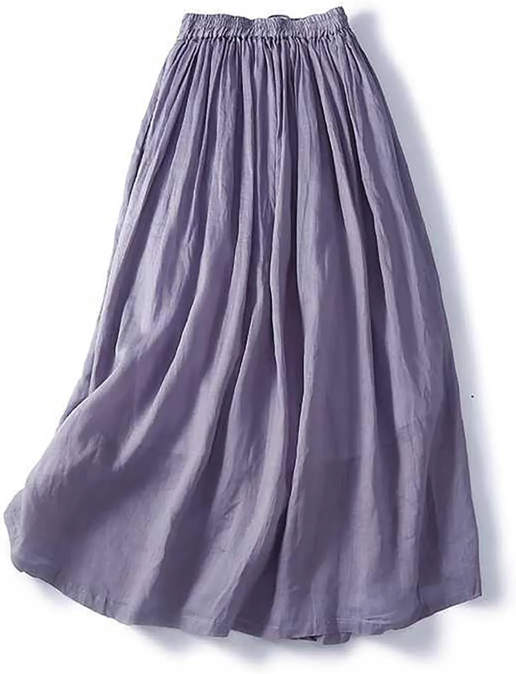 Women's Summer Skirts Elastic Waist Maxi Skirt 2025 Resort Wear Lightweight Pleated Half Dress Trendy Clothes