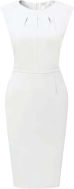 Women's Work Pencil Dresses Sleeveless Professional Business Sheath Dress