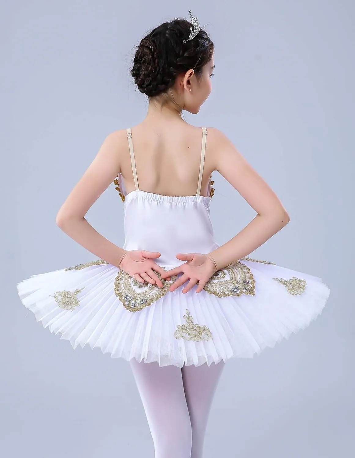 ZX Girl's Ballet Swan Lake Tutu Costume Professional Camisole Skirted Leotard Ballerina Dancewear Fairy Princess Dress
