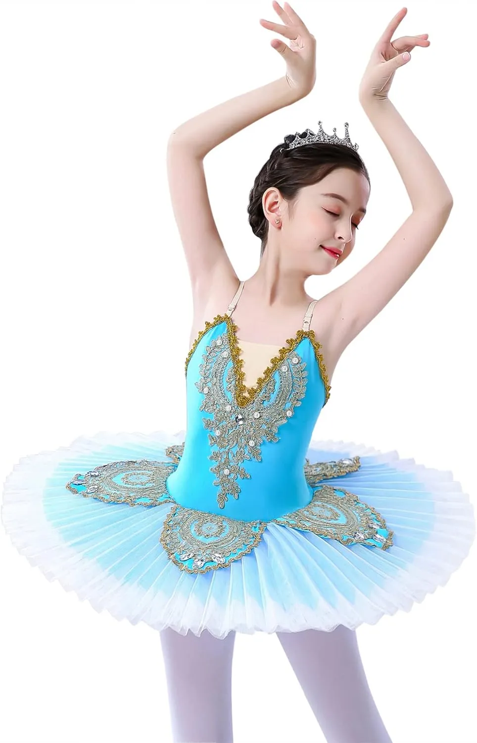 ZX Girl's Ballet Swan Lake Tutu Costume Professional Camisole Skirted Leotard Ballerina Dancewear Fairy Princess Dress
