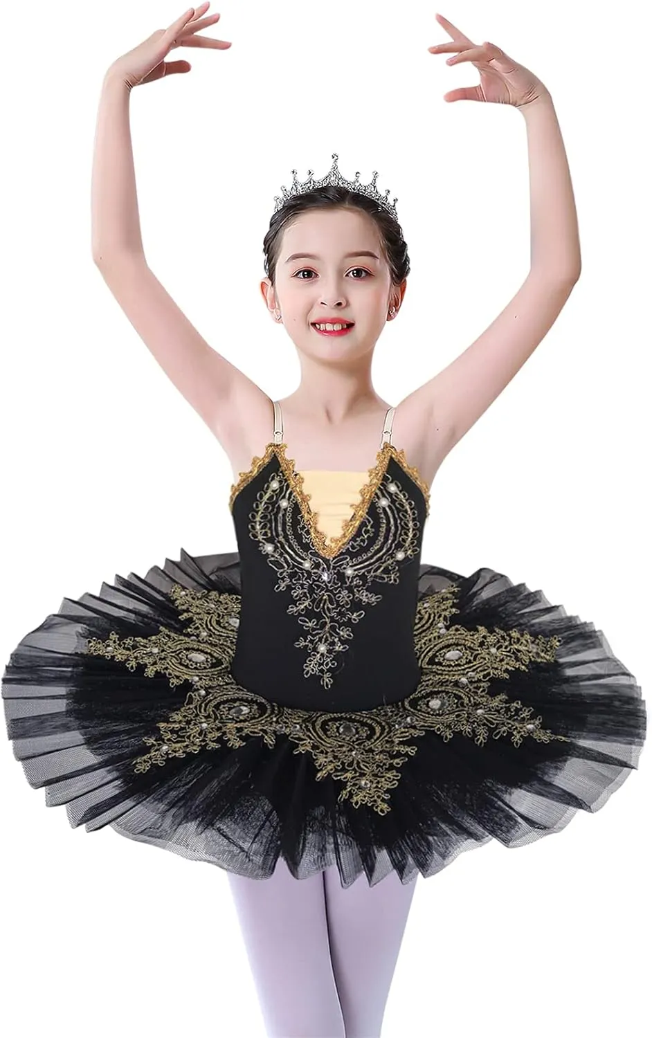 ZX Girl's Ballet Swan Lake Tutu Costume Professional Camisole Skirted Leotard Ballerina Dancewear Fairy Princess Dress