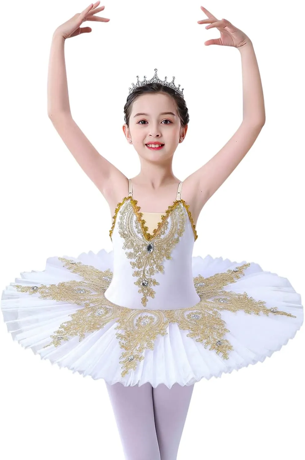 ZX Girl's Ballet Swan Lake Tutu Costume Professional Camisole Skirted Leotard Ballerina Dancewear Fairy Princess Dress