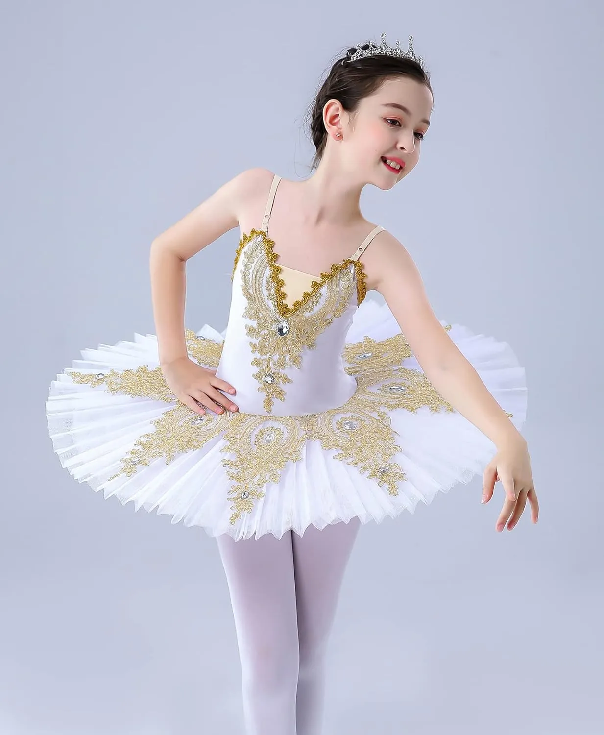 ZX Girl's Ballet Swan Lake Tutu Costume Professional Camisole Skirted Leotard Ballerina Dancewear Fairy Princess Dress