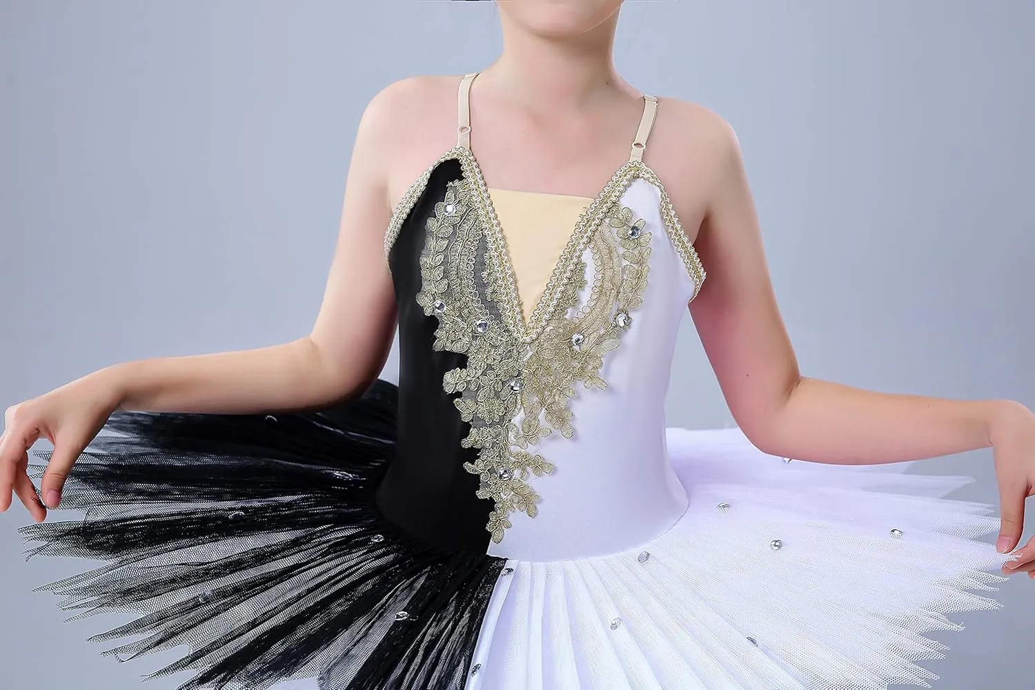 ZX Girl's Ballet Swan Lake Tutu Costume Professional Camisole Skirted Leotard Ballerina Dancewear Fairy Princess Dress