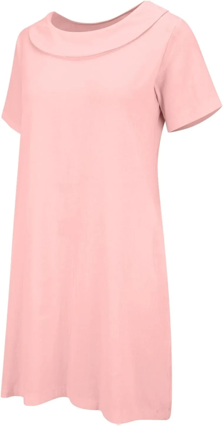 ZYXTIM Linen Dresses for Women 2025 Short Sleeve Lightweight Casual Summer Dress Plus Size Loose Boho Beach Going Out Outfits