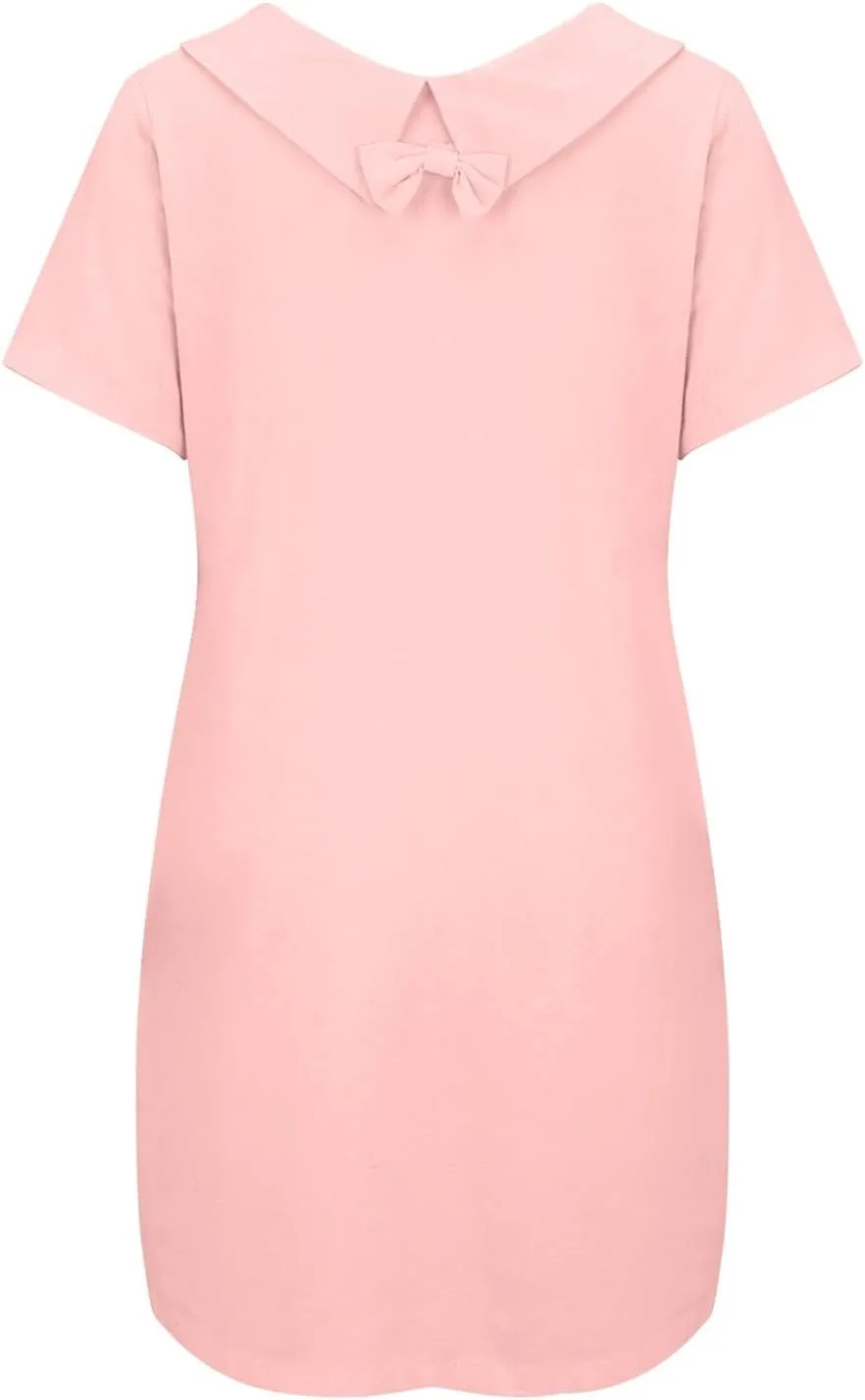 ZYXTIM Linen Dresses for Women 2025 Short Sleeve Lightweight Casual Summer Dress Plus Size Loose Boho Beach Going Out Outfits